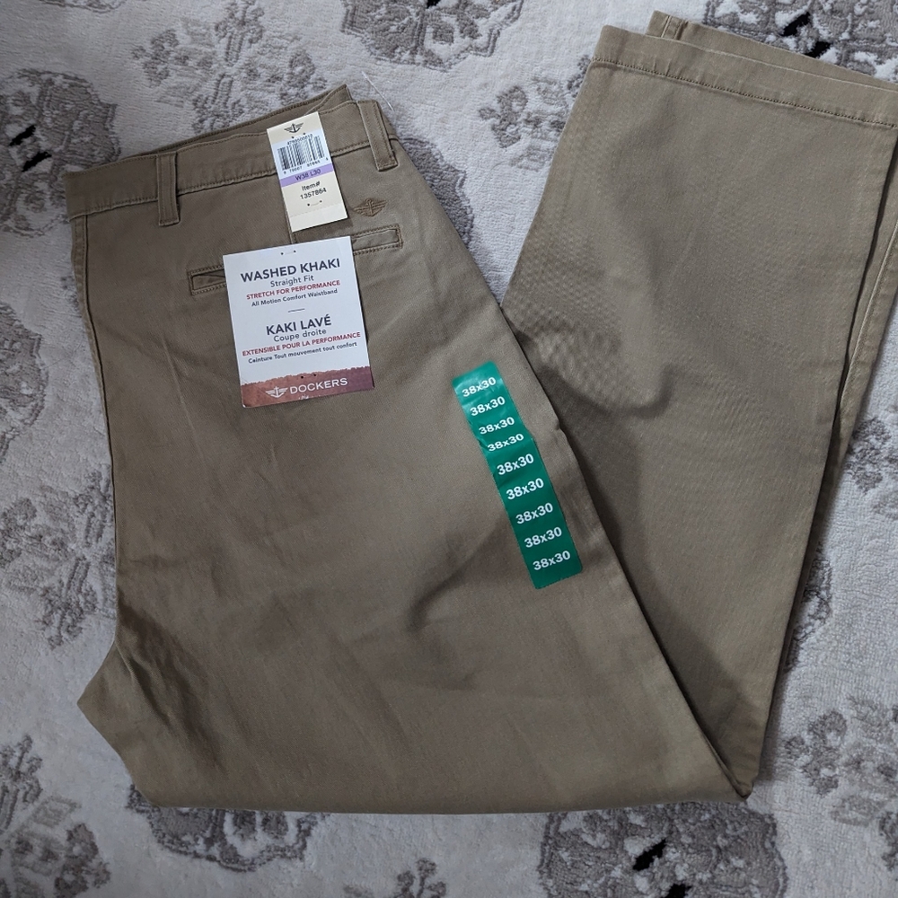 38x30 Dockers Washed Khaki Straight Fit